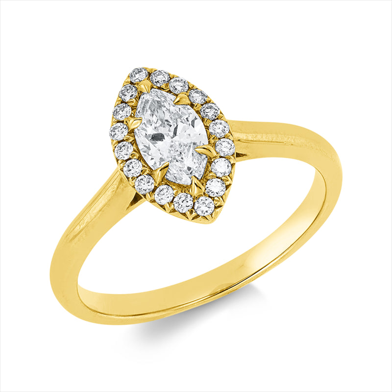 Ring    aus 750/-18 Karat Gelbgold mit 19 Diamanten 0