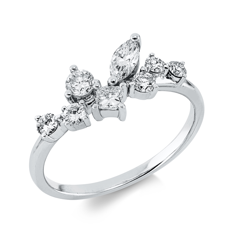 Ring    aus 750/-18 Karat Weißgold mit 8 Diamanten 0
