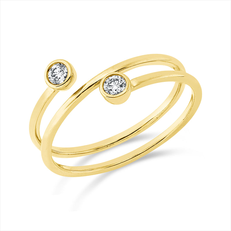 Ring    aus 750/-18 Karat Gelbgold mit 2 Diamanten 0