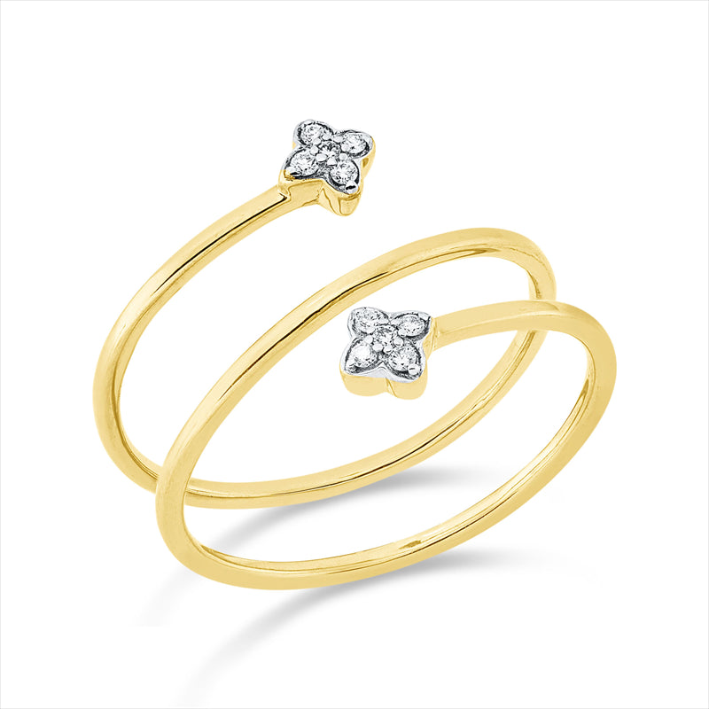 Ring    aus 750/-18 Karat Gelbgold mit 10 Diamanten 0