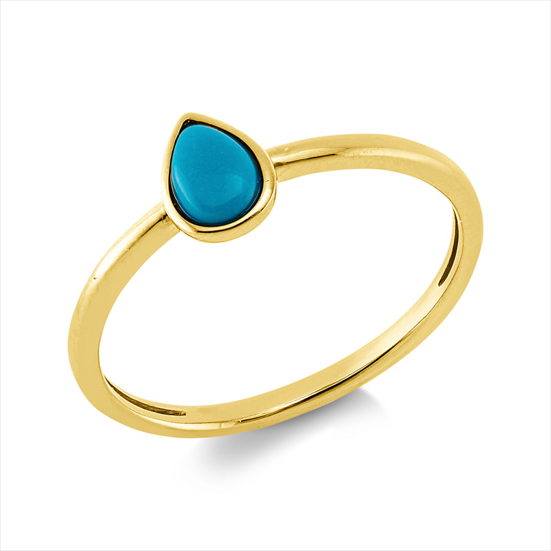 Ring mit Türkis  aus 750/-18 Karat Gelbgold  