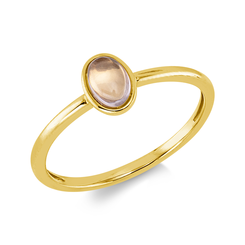Ring mit Rosenquarz  aus 750/-18 Karat Gelbgold  