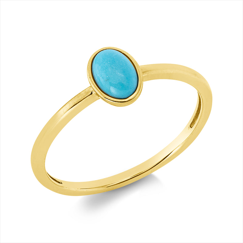 Ring mit Türkis  aus 750/-18 Karat Gelbgold  