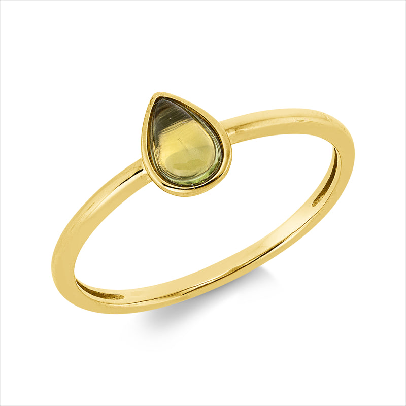 Ring mit Peridot  aus 750/-18 Karat Gelbgold  