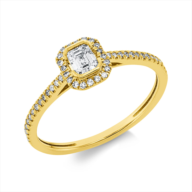 Ring    aus 750/-18 Karat Gelbgold mit 49 Diamanten 0