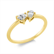Ring    aus 750/-18 Karat Gelbgold mit 2 Diamanten 0