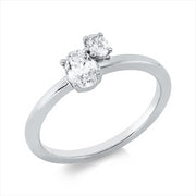 Ring    aus 750/-18 Karat Weißgold mit 2 Diamanten 0