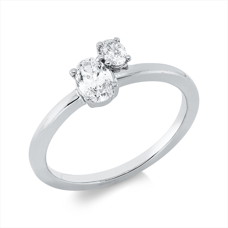 Ring    aus 750/-18 Karat Weißgold mit 2 Diamanten 0