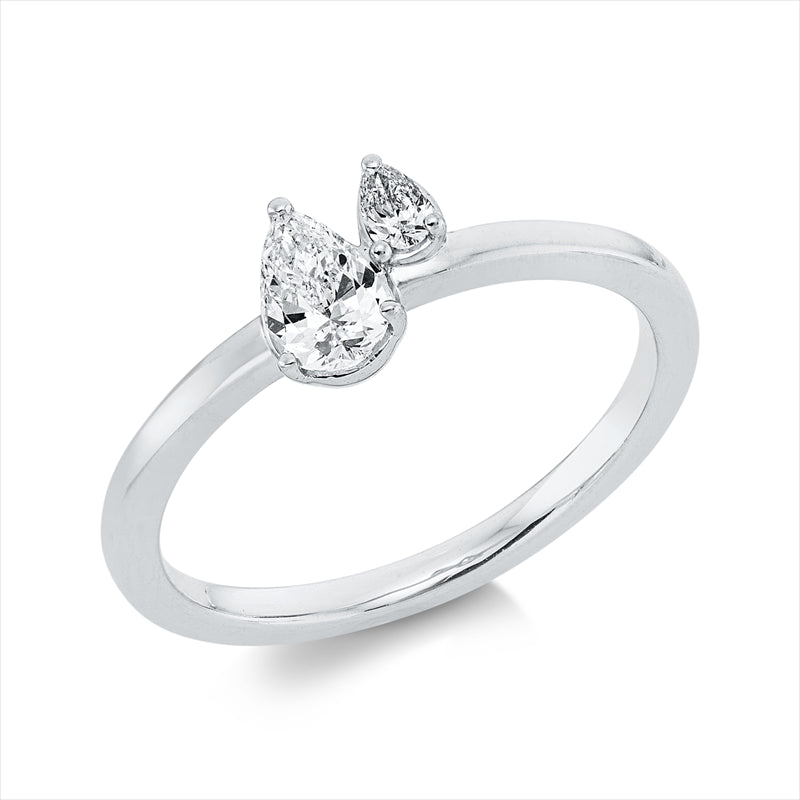 Ring    aus 750/-18 Karat Weißgold mit 2 Diamanten 0