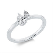 Ring    aus 750/-18 Karat Weißgold mit 2 Diamanten 0