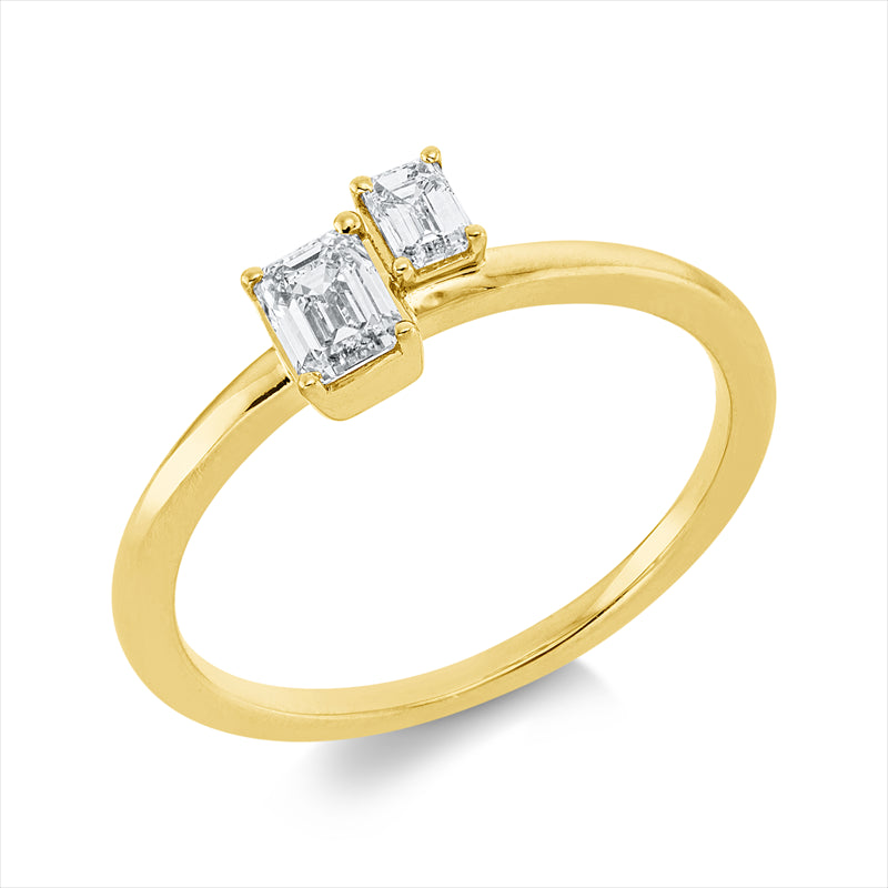 Ring    aus 750/-18 Karat Gelbgold mit 2 Diamanten 0