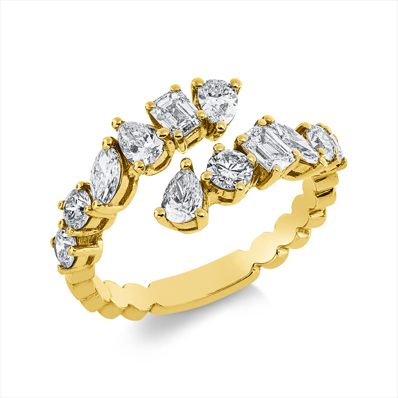 Ring    aus 750/-18 Karat Gelbgold mit 12 Diamanten 1