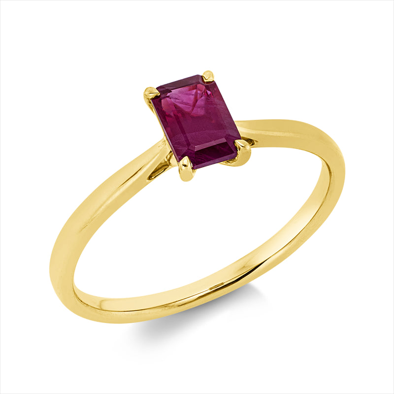 Ring mit Rubin  aus 750/-18 Karat Gelbgold  