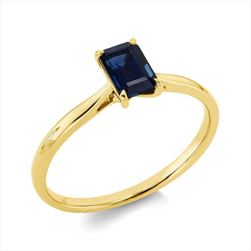 Ring mit Saphir  aus 750/-18 Karat Gelbgold  