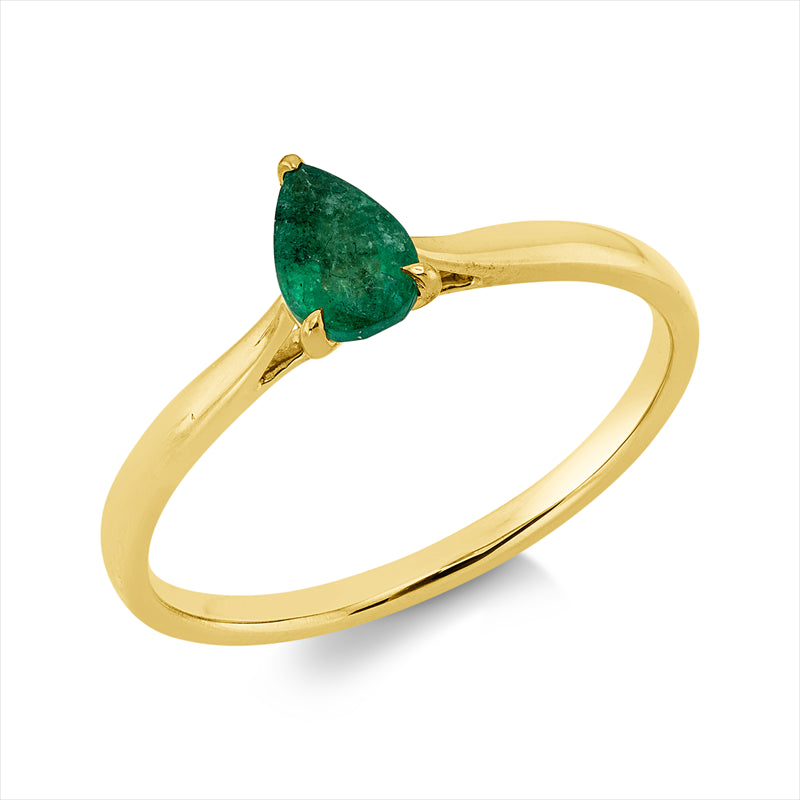 Ring mit Smaragd  aus 750/-18 Karat Gelbgold  