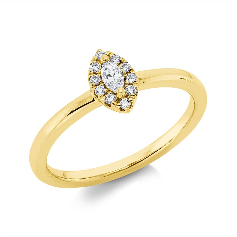 Ring    aus 750/-18 Karat Gelbgold mit 11 Diamanten 0