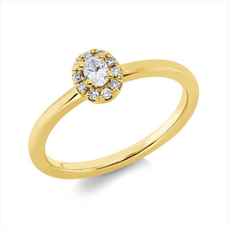 Ring    aus 750/-18 Karat Gelbgold mit 11 Diamanten 0