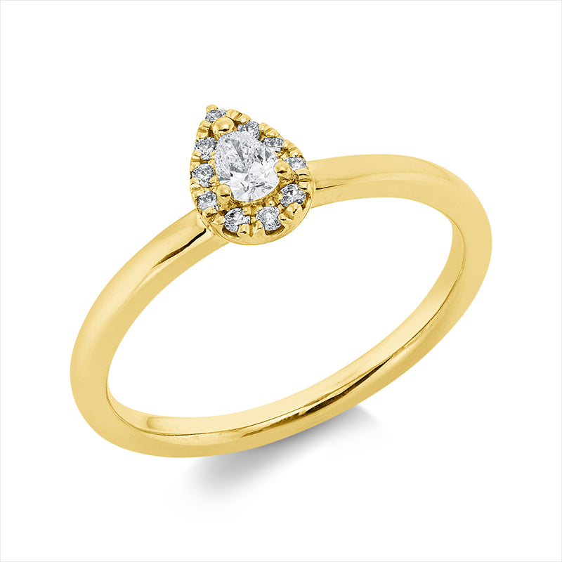 Ring    aus 750/-18 Karat Gelbgold mit 11 Diamanten 0