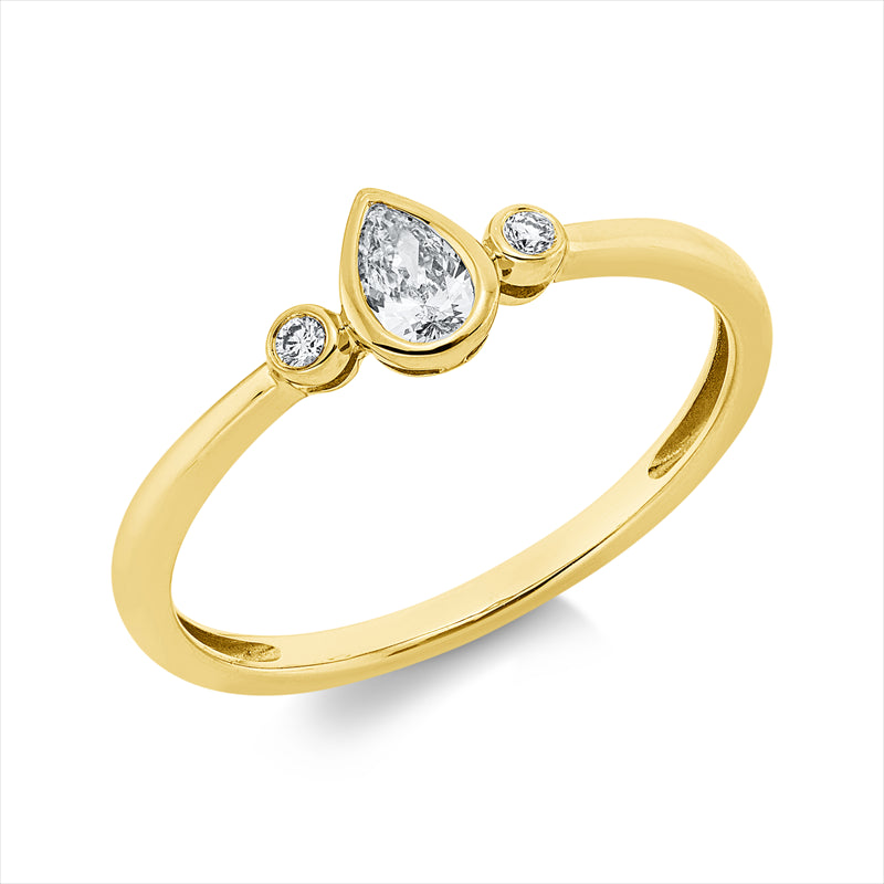 Ring    aus 750/-18 Karat Gelbgold mit 3 Diamanten 0