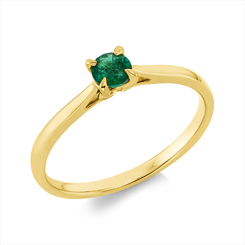 Ring mit Smaragd  aus 750/-18 Karat Gelbgold  