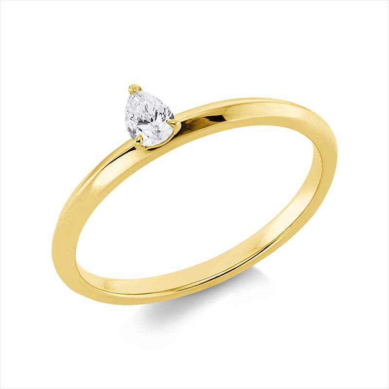 Ring    aus 750/-18 Karat Gelbgold mit 1 Diamant 0