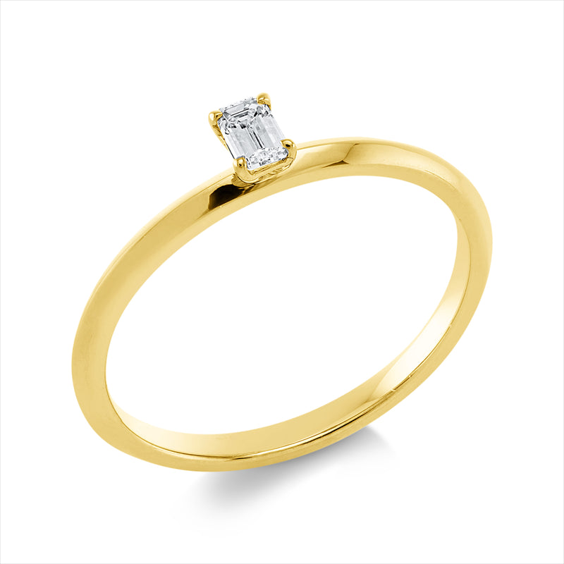 Ring    aus 750/-18 Karat Gelbgold mit 1 Diamant 0