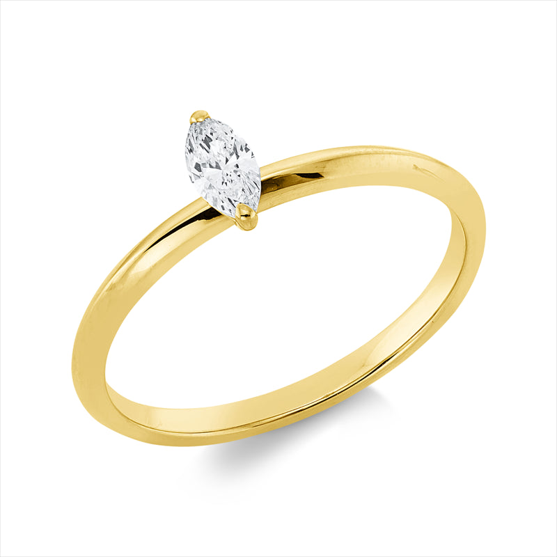 Ring    aus 750/-18 Karat Gelbgold mit 1 Diamant 0
