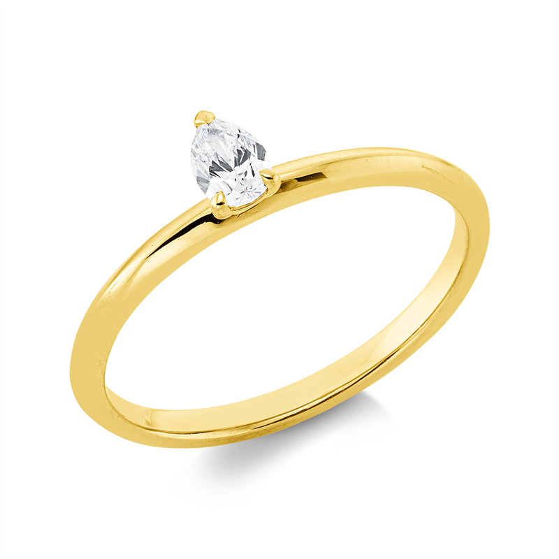 Ring    aus 750/-18 Karat Gelbgold mit 1 Diamant 0
