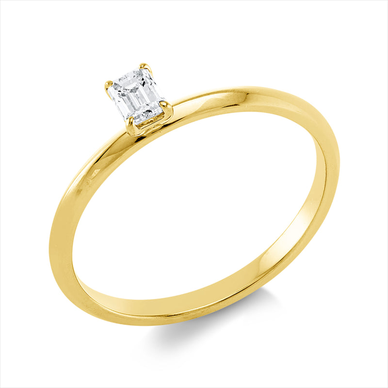 Ring    aus 750/-18 Karat Gelbgold mit 1 Diamant 0