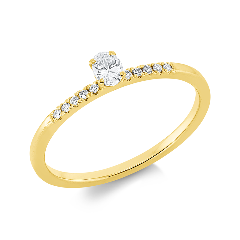 Ring    aus 750/-18 Karat Gelbgold mit 11 Diamanten 0