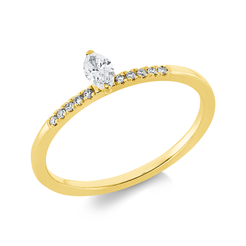 Ring    aus 750/-18 Karat Gelbgold mit 11 Diamanten 0