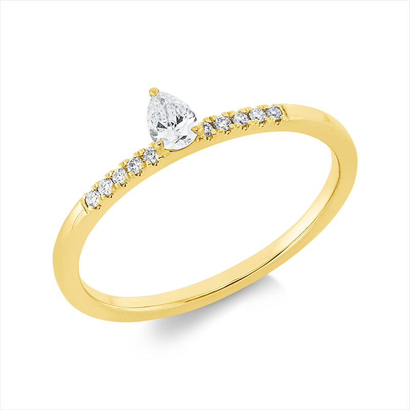 Ring    aus 750/-18 Karat Gelbgold mit 11 Diamanten 0