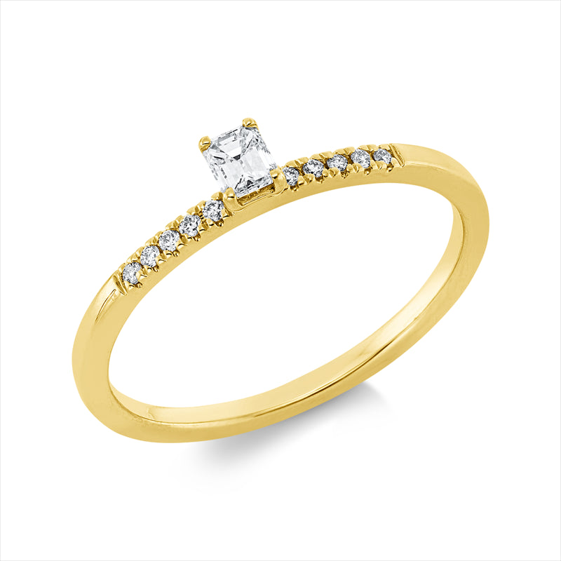 Ring    aus 750/-18 Karat Gelbgold mit 2 Diamanten 0