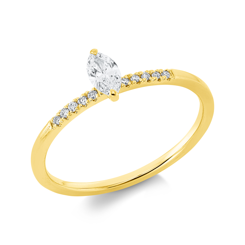 Ring    aus 750/-18 Karat Gelbgold mit 11 Diamanten 0