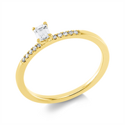 Ring    aus 750/-18 Karat Gelbgold mit 11 Diamanten 0