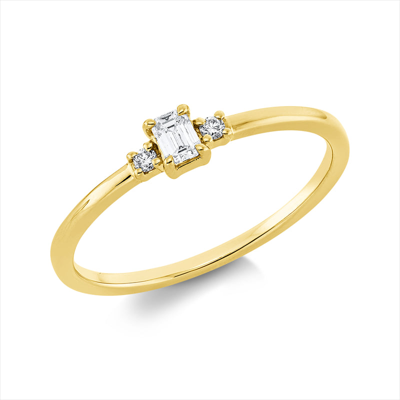 Ring    aus 750/-18 Karat Gelbgold mit 3 Diamanten 0