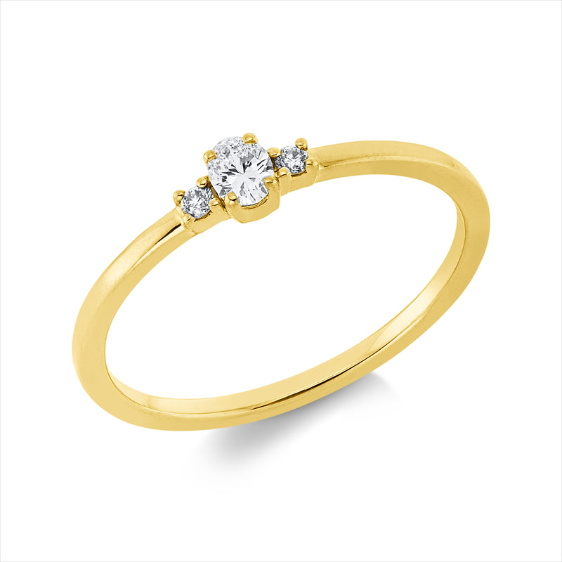 Ring    aus 750/-18 Karat Gelbgold mit 3 Diamanten 0
