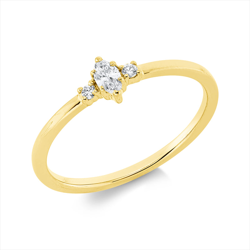 Ring    aus 750/-18 Karat Gelbgold mit 3 Diamanten 0