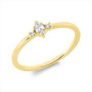 Ring    aus 750/-18 Karat Gelbgold mit 3 Diamanten 0