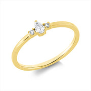 Ring    aus 750/-18 Karat Gelbgold mit 3 Diamanten 0