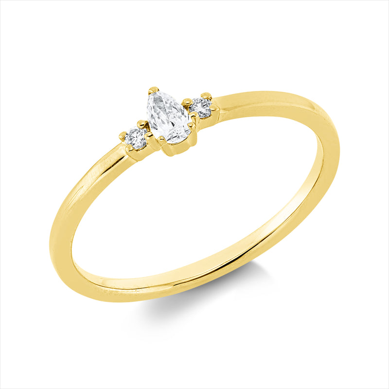 Ring    aus 750/-18 Karat Gelbgold mit 3 Diamanten 0