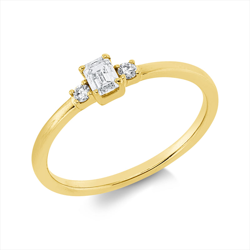 Ring    aus 750/-18 Karat Gelbgold mit 3 Diamanten 0