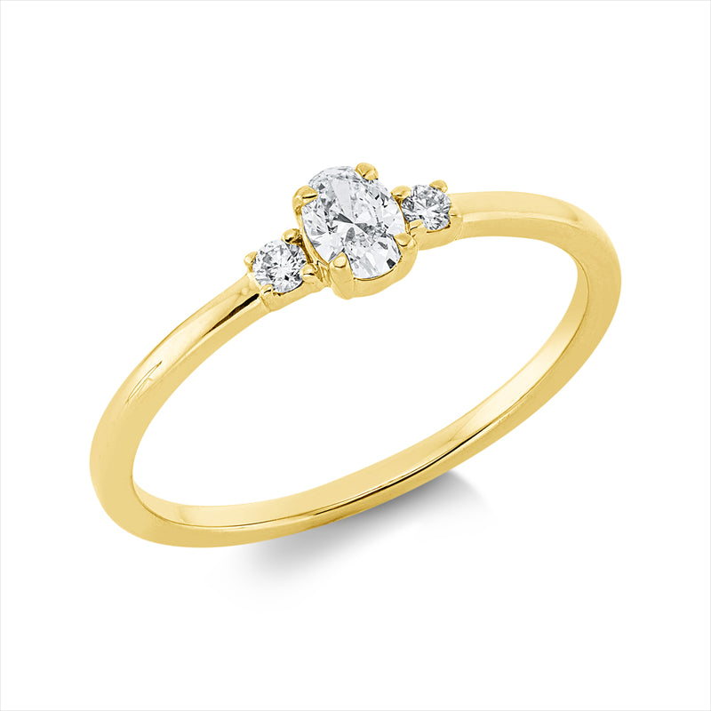 Ring    aus 750/-18 Karat Gelbgold mit 3 Diamanten 0