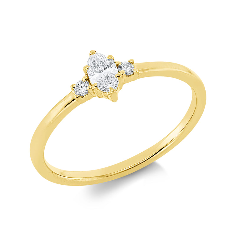 Ring    aus 750/-18 Karat Gelbgold mit 3 Diamanten 0