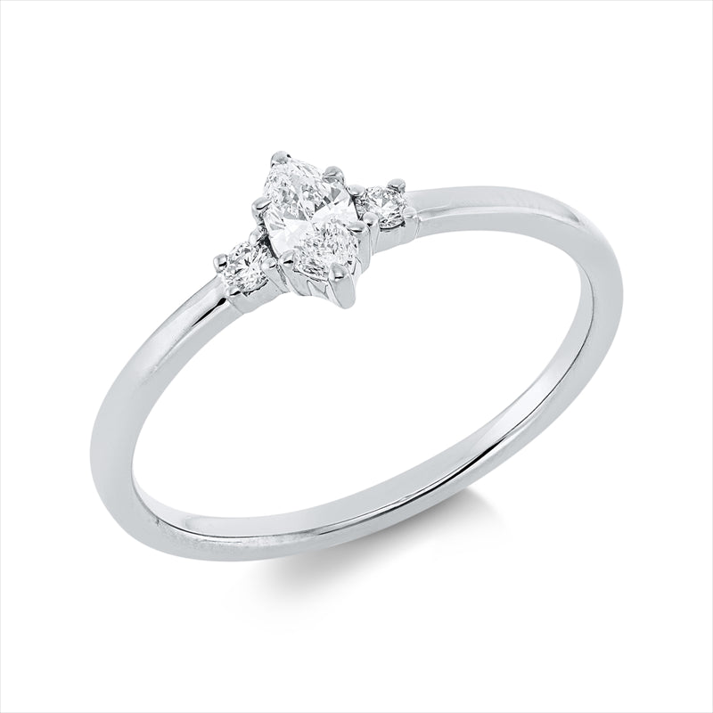 Ring    aus 750/-18 Karat Weißgold mit 3 Diamanten 0