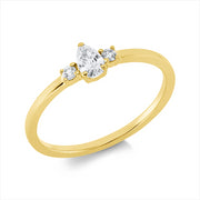 Ring    aus 750/-18 Karat Gelbgold mit 3 Diamanten 0