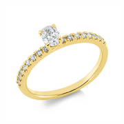 Ring    aus 750/-18 Karat Gelbgold mit 17 Diamanten 0