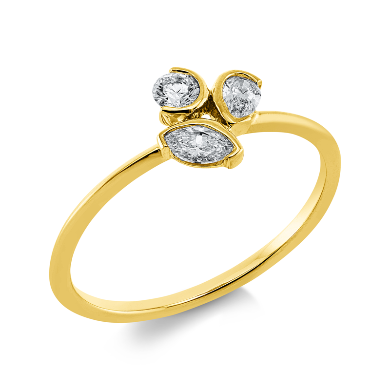 Ring    aus 750/-18 Karat Gelbgold mit 3 Diamanten 0