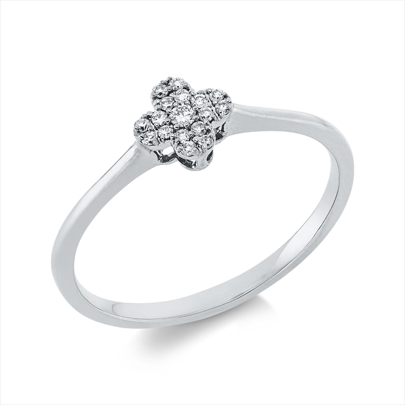 Ring    aus 750/-18 Karat Weißgold mit 17 Diamanten 0