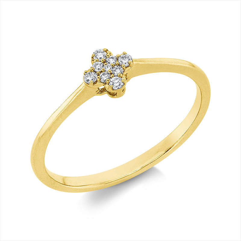 Ring    aus 750/-18 Karat Gelbgold mit 9 Diamanten 0